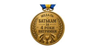 "Медаль батькам за 4 роки витримки» Креативна відзнака для батьків випускників початкової школи