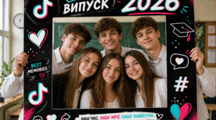 Фоторамка «Випуск 2026» у стилі ТікТок 💙💛