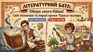 Презентація для НУШ «Літературний батл: Обери свого бійця!»спрямована на популяризацію читання серед підлітків через гейміфікацію навчального процесу та розбір жанру біографічної прози(на прикладі твору Дмитра Красицького «Дитинство Тараса»).