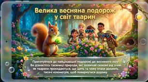 ✨СУЧАСНА анімована презентація на 48 слайдів 📚6 травня - Тварини навесні 🐿 Як змінюється поведінка тварин📚Цікаві запитання🧠Цікава інформація 🐦Інтерактивні ігри 🌱