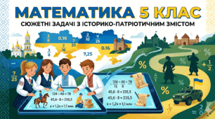 Розв'язування задач про Україну: навчаємось математики через історію та патріотизм(5 клас НУШ+відповіді)