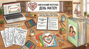 Навчальний матеріал до Дня Матері ( розмальовки , аплікації , презентація, конспект уроку з етики )
