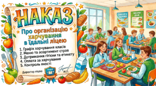 Наказ "Про результати перевірки організації харчування учнів ліцею №____ у 2025/2026 навчальному році"