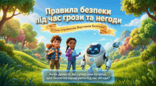 «Правила безпеки під час грози та негоди: Вартові Безпеки»!