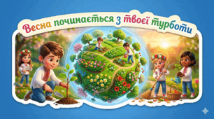 Постер "Весна починається з твоєї турботи" до Дня весни і праці 1 травня