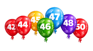 Кульки з цифрами від 1 до 50