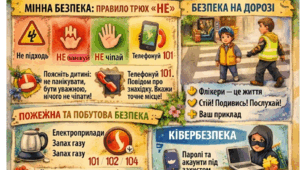 Плакат "Безпека дитини - наша спільна відповідальність" Пам'ятка для батьків (з 4 частин)