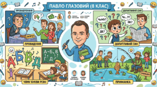 ГР 2(ПТ). Павло Глазовий.  Гуморески «Провидіння», «Допитливий син», «Чому букви різні», «Приманка».