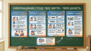 Набір плакатів для інформаційної стінки чи стенду "Твоє життя - твоя цінність!". Профілактика суїцидальної поведінки у дітей