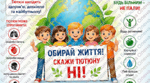 Плакат присвячений Всесвітньому дню без тютюну 12 елементів