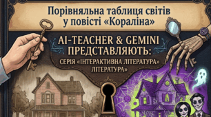 ​Повість «Кораліна»: порівняльна таблиця світів (НУШ, 7 клас)