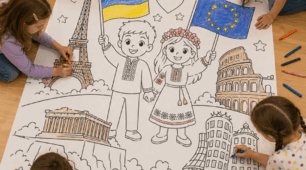 🎨 Велика патріотична розмальовка до Дня Європи на 1, 4, 9, 16, 25 аркушів