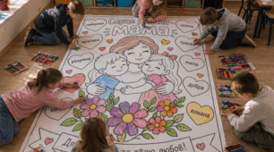🎨 Велика розмальовка до Дня матері 💖 на 1, 4, 9, 16, 25 аркушів