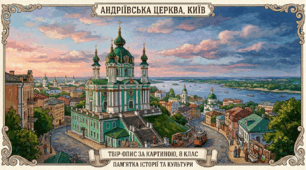 Письмовий твір-опис пам’ятки історії та культури за картиною або на основі особистих спостережень і вражень у художньому або публіцистичному стилі з використанням речень із відокремленими означеннями та обставинами