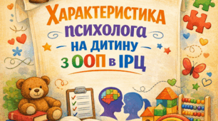 Характеристика психолога на дитину з ООП в ІРЦ чи за місцем вимоги