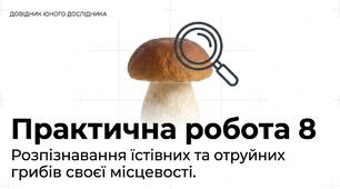 Презентація: "Практична робота 8 “Розпізнавання їстівних та отруйних грибів своєї місцевості"
