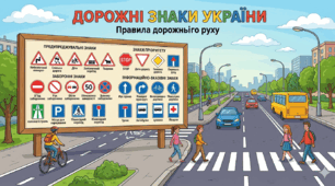 Пазл "Дорожні знаки України " 8 елементів