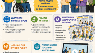 Виховна година «Безбар’єрність – простір рівних можливостей» (5–11 класи) Готовий сучасний матеріал до Тижня безбар’єрності, який допоможе легко та цікаво провести змістовну виховну годину 💛💙