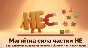 Магнітна сила частки НЕ. Узагальнення правил написання частки НЕ. (Написання не з різними частинами мови (узагальнення))