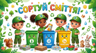 Освітній постер для дітей "Сортуй сміття"
