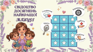Свідоцтво досягнень найкращої матусі (до Дня матері)