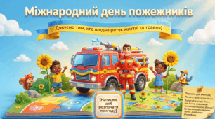 Інтерактивна анімована презентація “Міжнародний день пожежника — 4 травня” для 1–5 класів НУШ | Ранкова зустріч, виховна година, БЖД, ЯДС