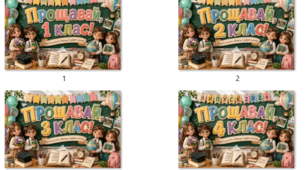 🎓 Постери-фотозони «Прощавай, 1, 2, 3, 4 клас!» ✨для звичайної та інтерактивної дошки💻