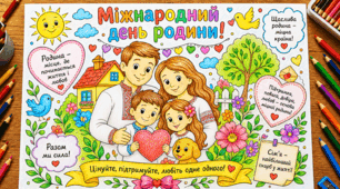 Велика тематична розмальовка «Щаслива родина» до Міжнародного дня родини