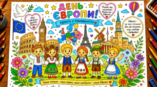 Велика тематична розмальовка «Європа єднає» до Дня Європи