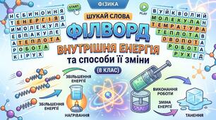 Філворд "Внутрішня енергія та способи її зміни"