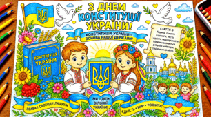 Велика тематична розмальовка «Ми — діти вільної України» до Дня Конституції України