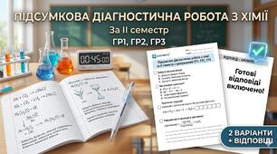 Підсумкова діагностична робота з хімії 7 клас НУШ за ІІ семестр з урахуванням груп результатів (ГР1, ГР2, ГР3)  (2 варіанти + відповіді)