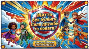 Презентація «Життя без булінгу. Сила дружби та поваги!» (у стилі супергероїв).