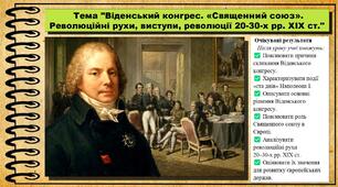 Віденський конгрес. «Священний союз». Революційні рухи, виступи, революції 20—30-х рр. XIX ст. Всесвітня історія. 9 клас. НУШ (2026). До підручника Гісем О. та ін.