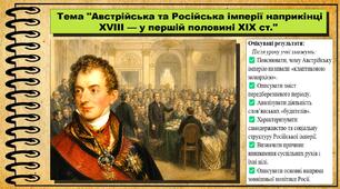 Австрійська та Російська імперії. Всесвітня історія. 9 клас. НУШ (2026). До підручника Гісем О. та ін.