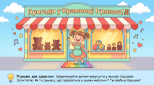 Презентація "Крамниця іграшок". Формування уявлень про множину. Логіко-математичний розвиток. Середня група.