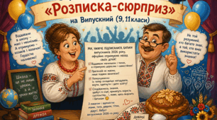 Сценка для батьків «Розписка-сюрприз» на Випускний (9, 11класи). Авторська робота.