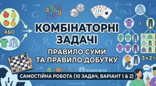 Самостійна робота з комбінаторики: «Правило суми та правило добутку»