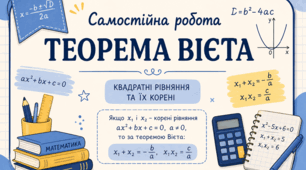 Самостійна робота "Теорема Вієта"