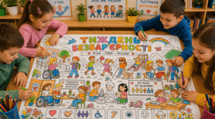 Мега розмальовка до Тижня безбар'єрності  (1, 2, 4, 9, 16 аркушів).