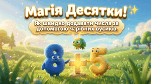 Інтерактивний урок математики: «Магія десятки! Вчимося додавати легко» 🐛✨🔟