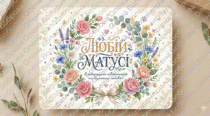 Комплект святкових листівок «Любій матусі»