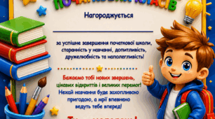 Диплом випусника(ці) 4 класу