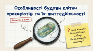 Які особливості будови клітин прокаріотів та їхньої життєдіяльності. 7 клас НУШ.