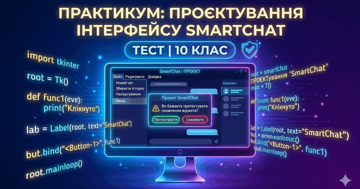 Практикум: Проєктування інтерфейсу SmartChat | Тест на 10 запитань ...