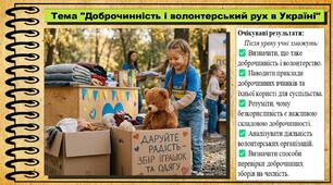 Доброчинність і волонтерський рух в Україні. Здоров'я, безпека та добробут. 7 клас. До підручника Гущина Н. та ін.