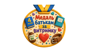 Медалі для батьків 4 класу «Батькам за витримку» (з легким гумором)