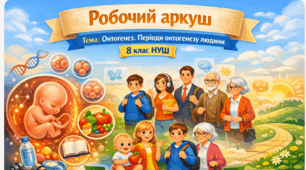 Матеріали до уроку. 📄 Робочий аркуш (завдання за групами результатів)Тема: Онтогенез. Періоди онтогенезу людини. 8 кл НУШ