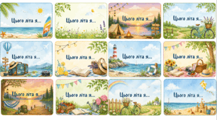 Універсальні передбачення на літо "Цього літа я..." (36 карток)