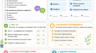 Робочий аркуш для узагальнення з теми "Мистецтво спілкування"